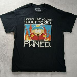 South Park Cartman Comedy Central Black T Shirt Size L Funny Graphic Pwned Shirt